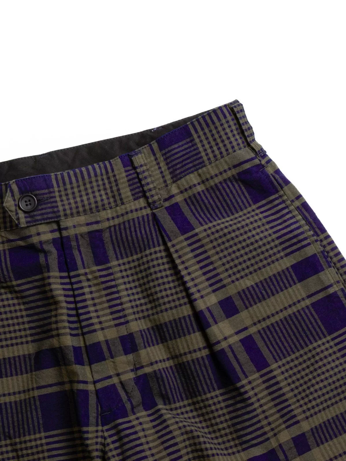 Carlyle Pant Navy/Olive Cotton Plaid^Engineered Garments New