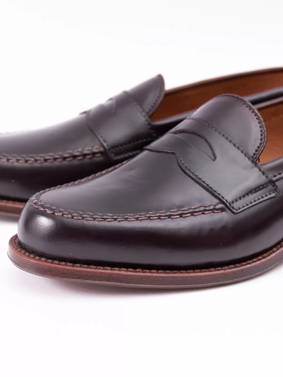 Color 8 Cordovan Leisure Handsewn Moccasin^Alden for The Bureau Online