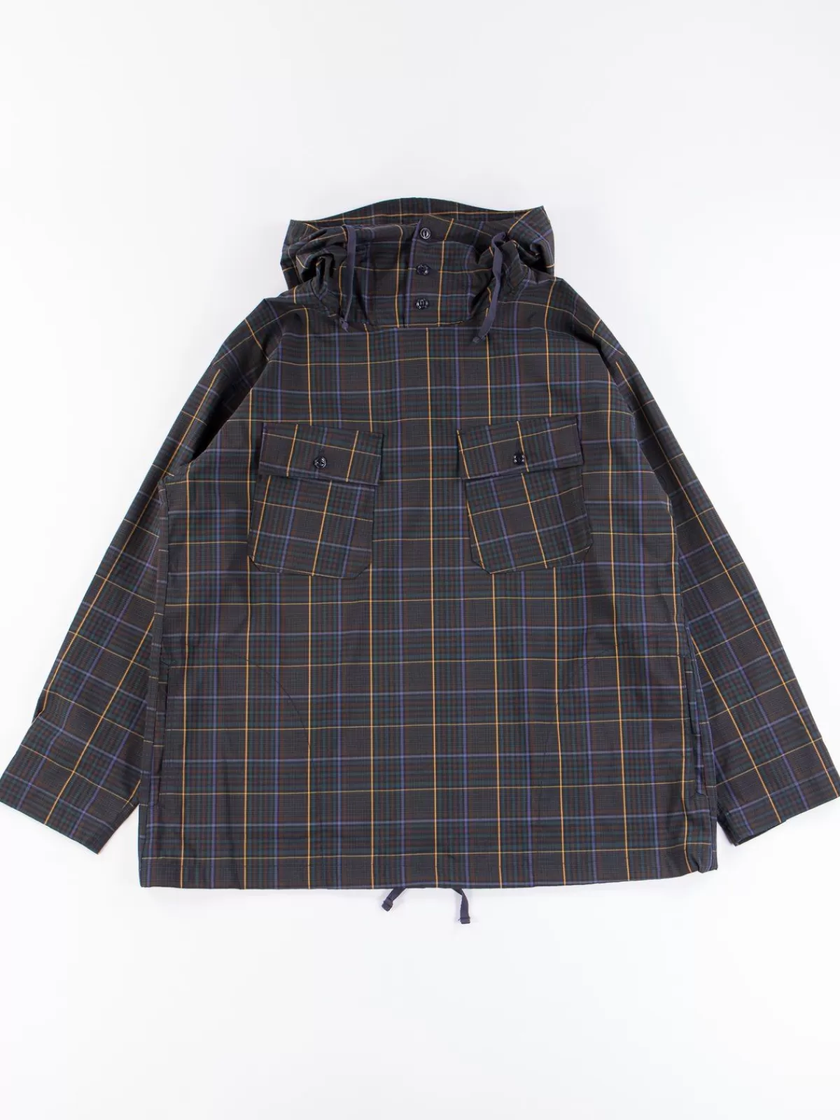 Dark Brown Polyester Rayon Glen Plaid Cagoule Shirt^Engineered Garments Sale