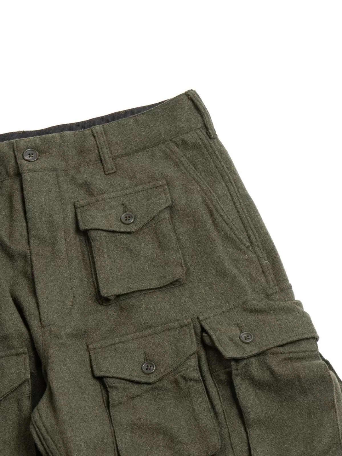Fa Pant Olive Solid Poly Wool Flannel^Engineered Garments Hot