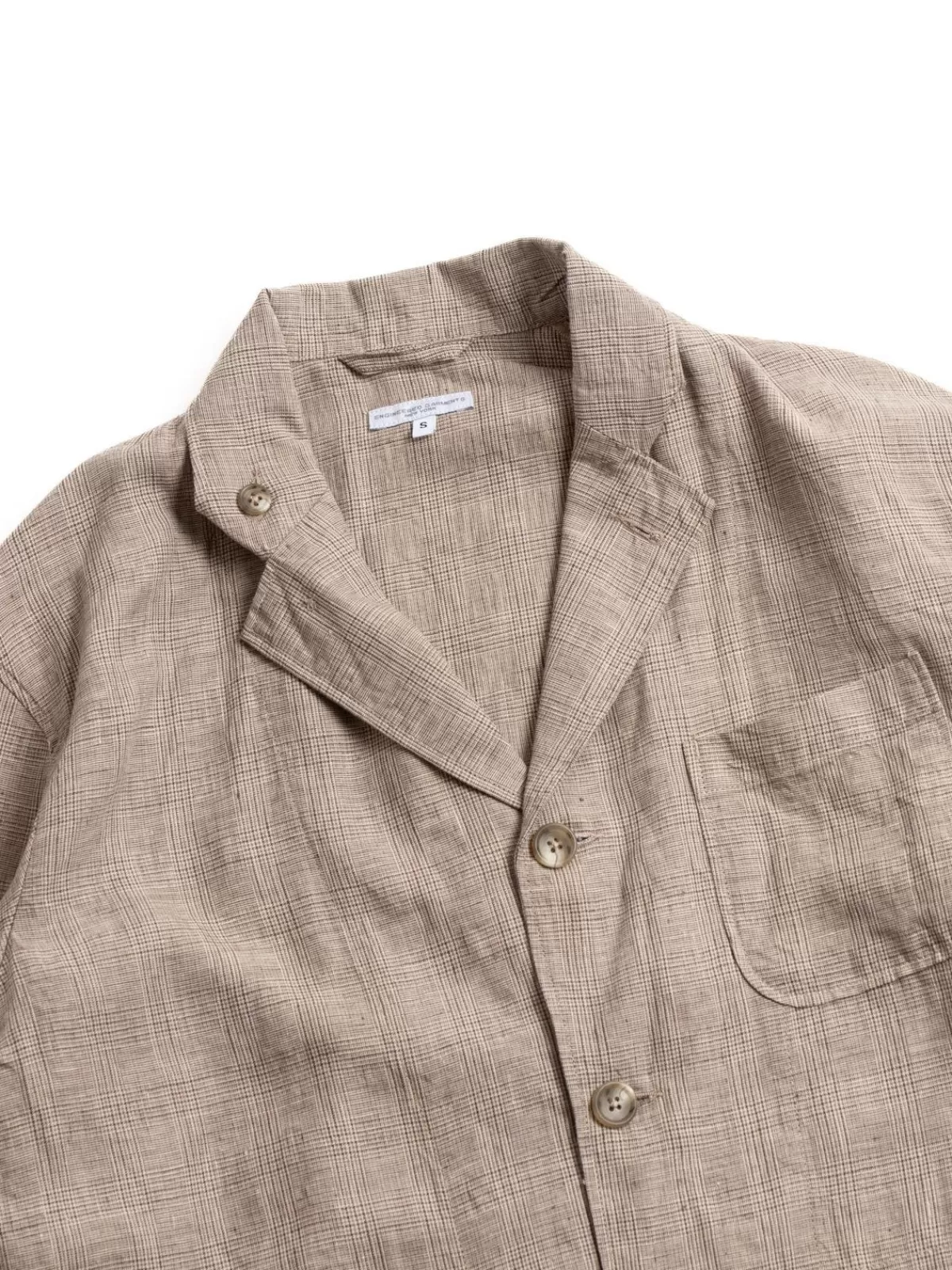 Loiter Jacket Beige Linen Glen Plaid^Engineered Garments Cheap