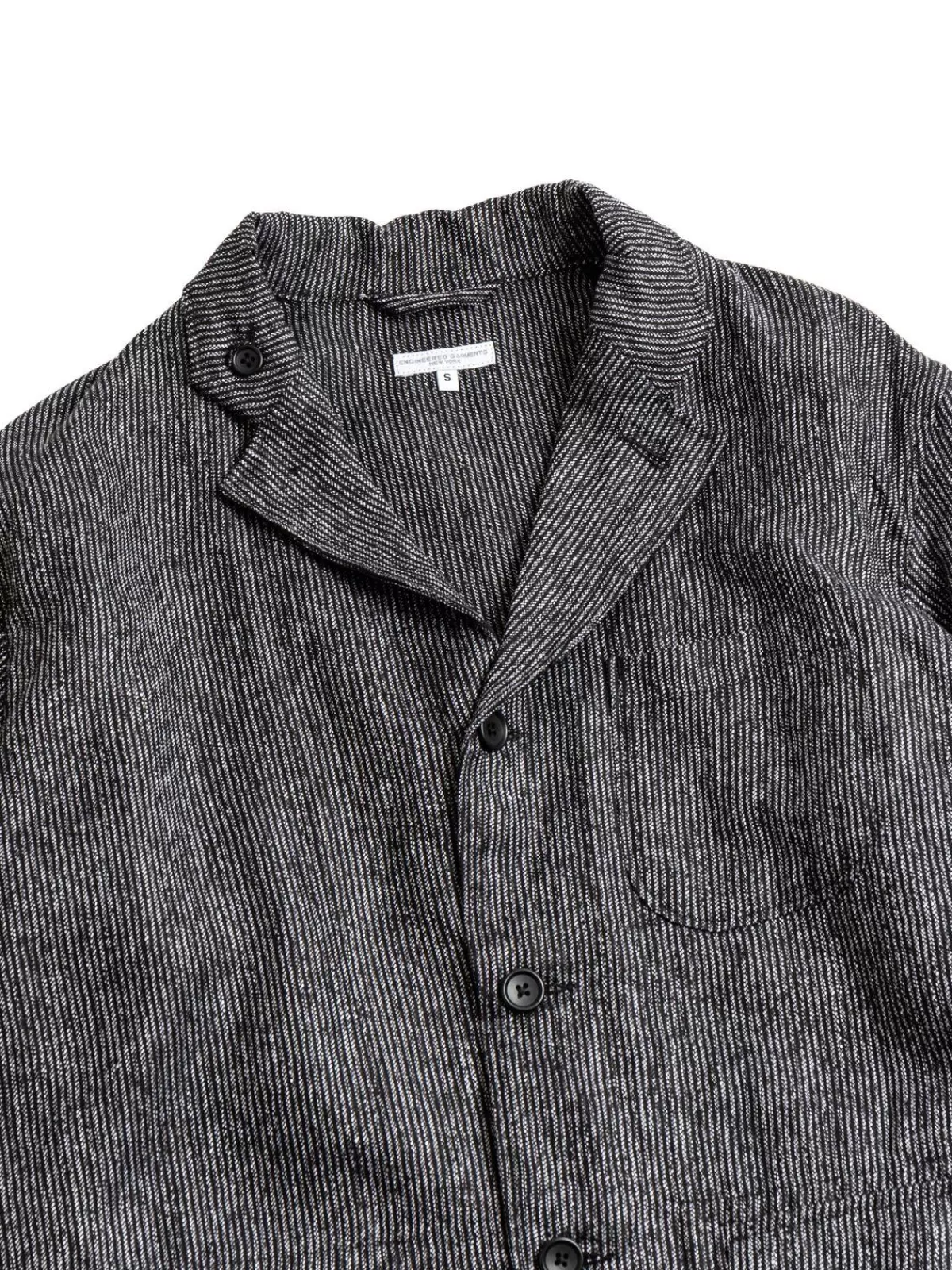 Loiter Jacket Black Grey Linen Stripe^Engineered Garments Online