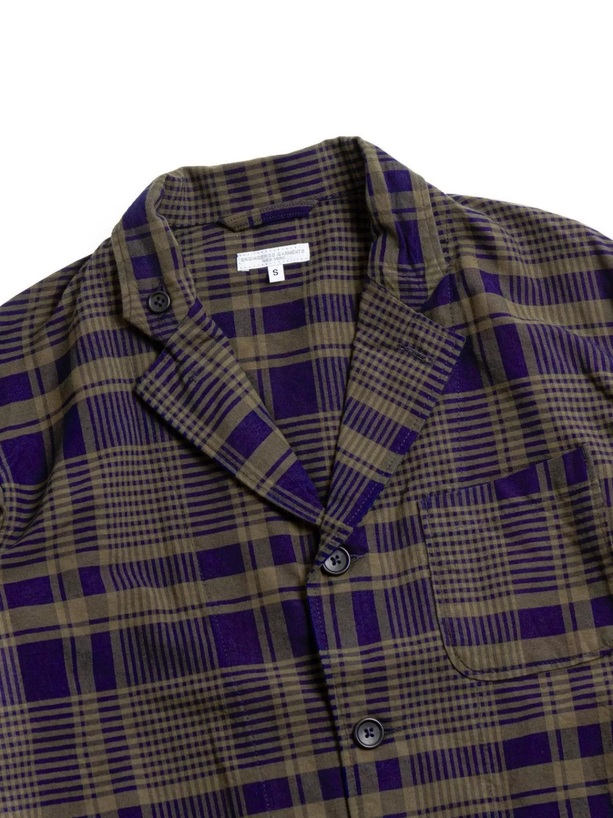 Loiter Jacket Navy/Olive Cotton Plaid^Engineered Garments Clearance