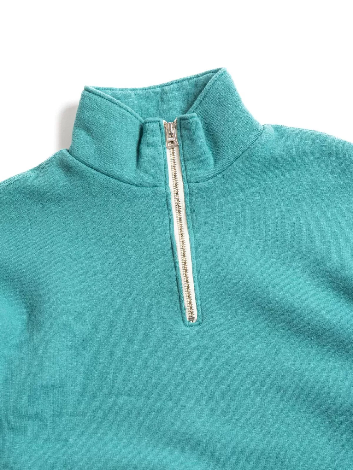 Lot 86014 Loop Wheel High Neck Half Zip Sweatshirt Turquoise^DUBBLE WORKS Hot