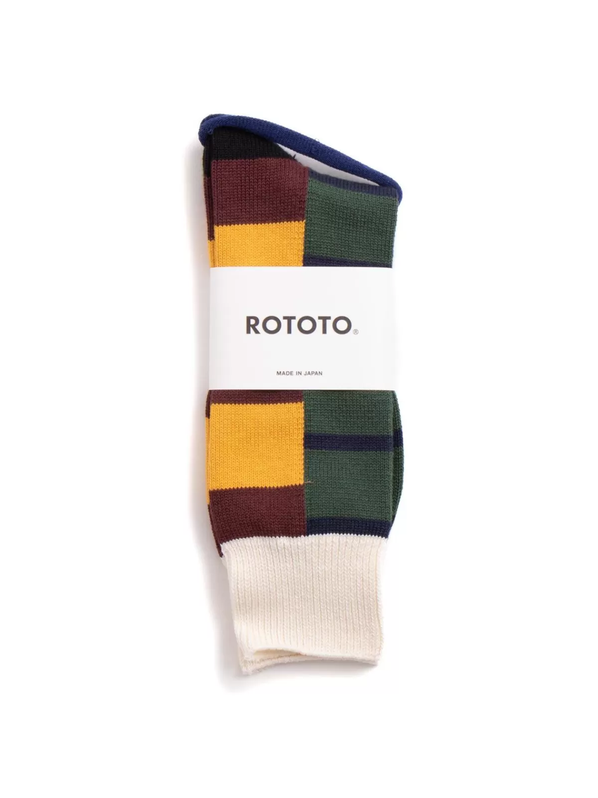 Multi Rugger Pattern Crew Socks Bur/Yel/Blk^RoToTo Sale