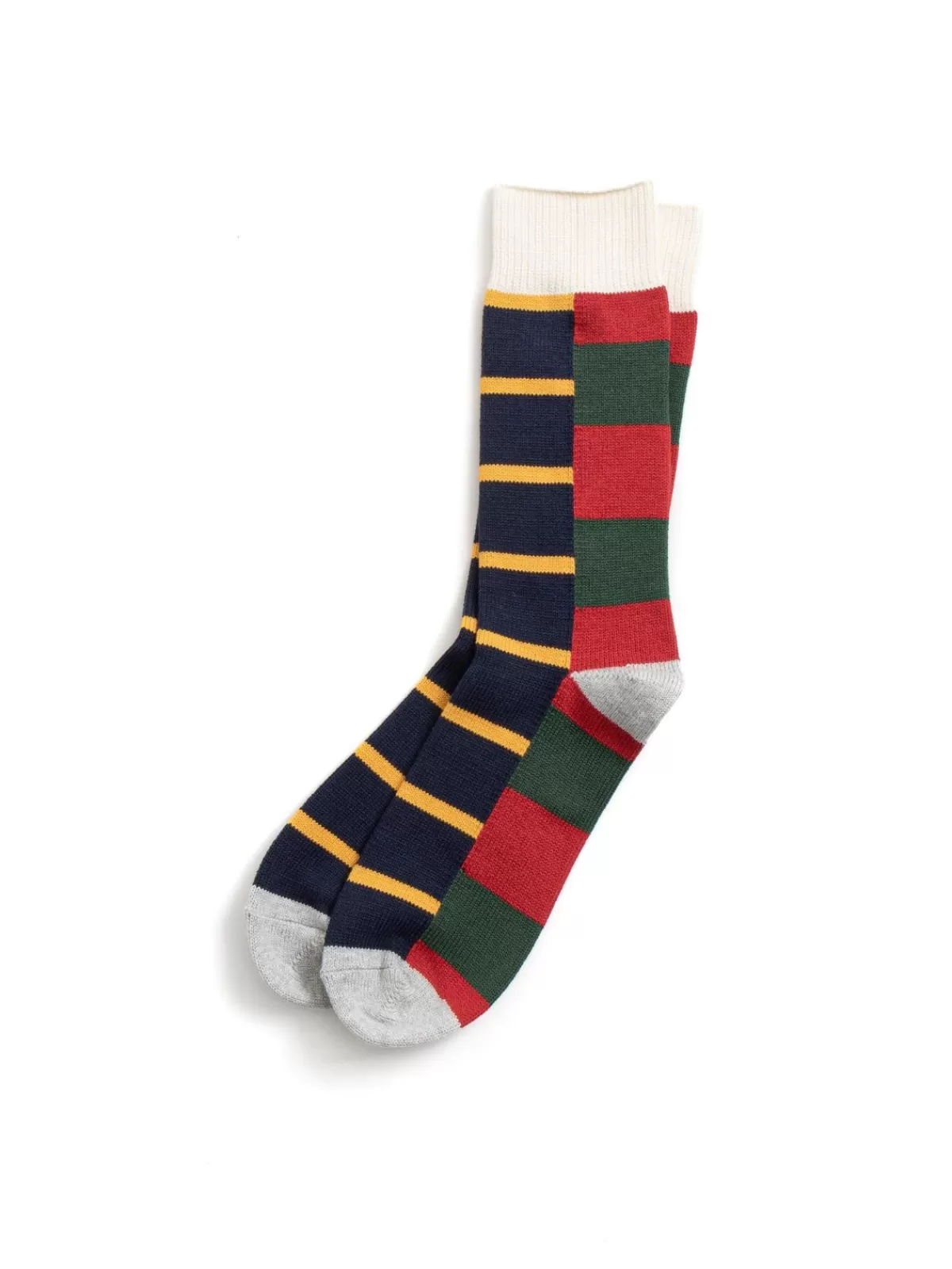 Multi Rugger Pattern Crew Socks Red/Grn/Gry^RoToTo Flash Sale