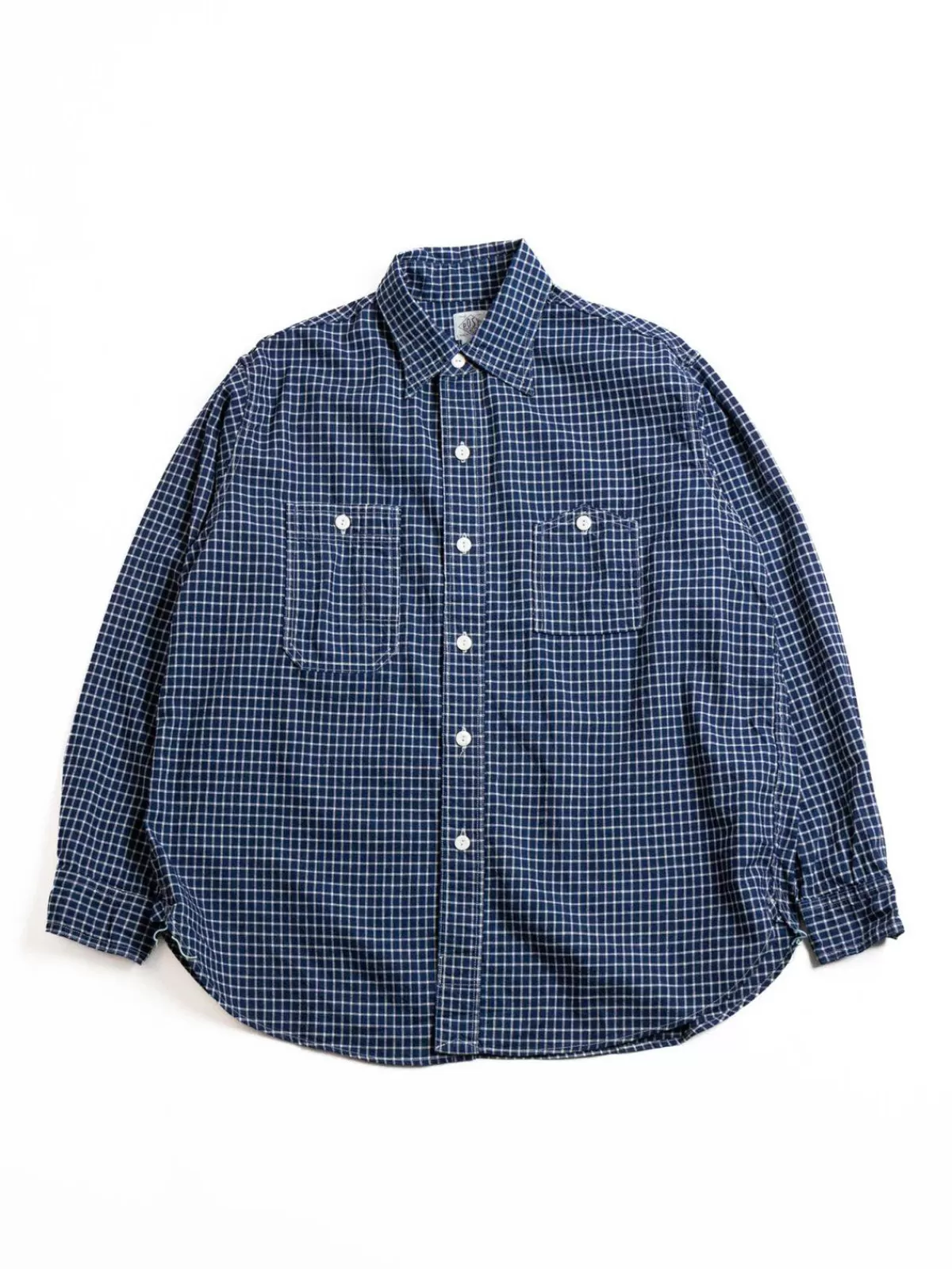 No.6 Shirt Cotton/Linen Check 1 Indigo^Post O’alls Shop