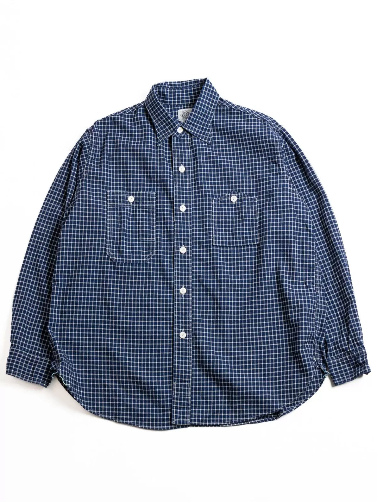 No.6 Shirt Cotton/Linen Check 1 Indigo^Post O’alls Shop