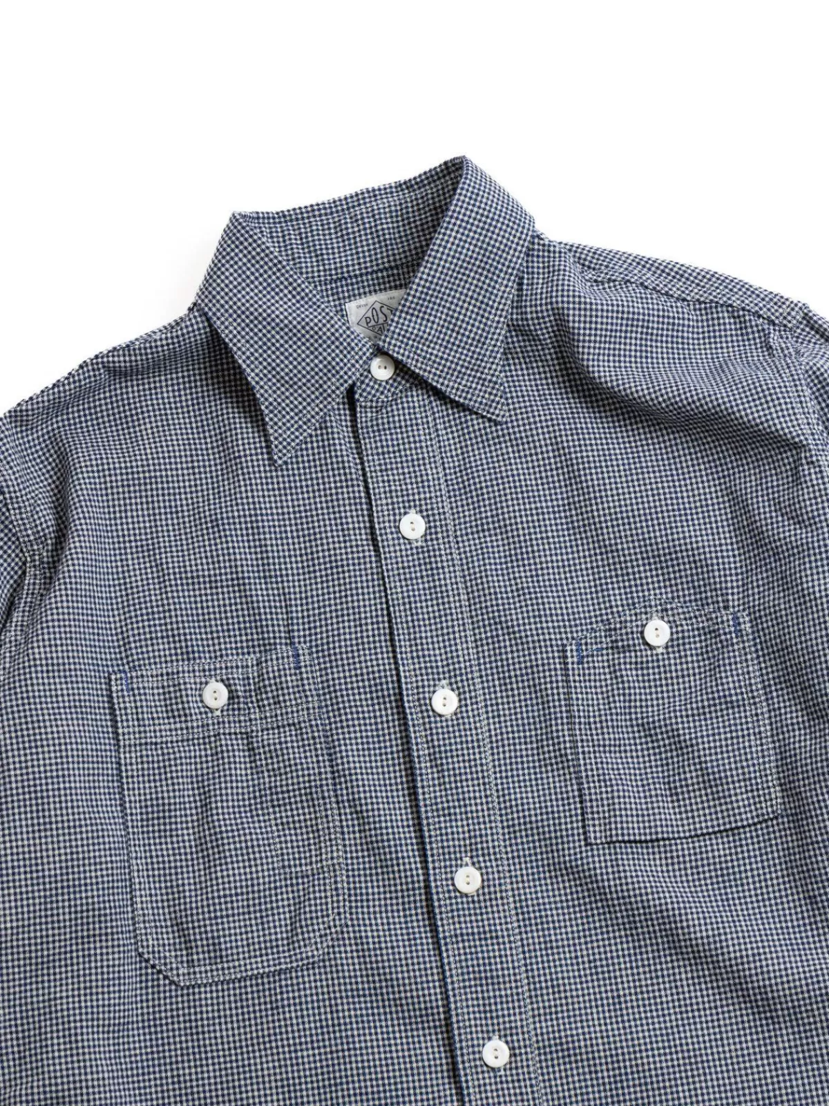 No.6 Shirt Cotton/Linen Gingham Indigo^Post O’alls New