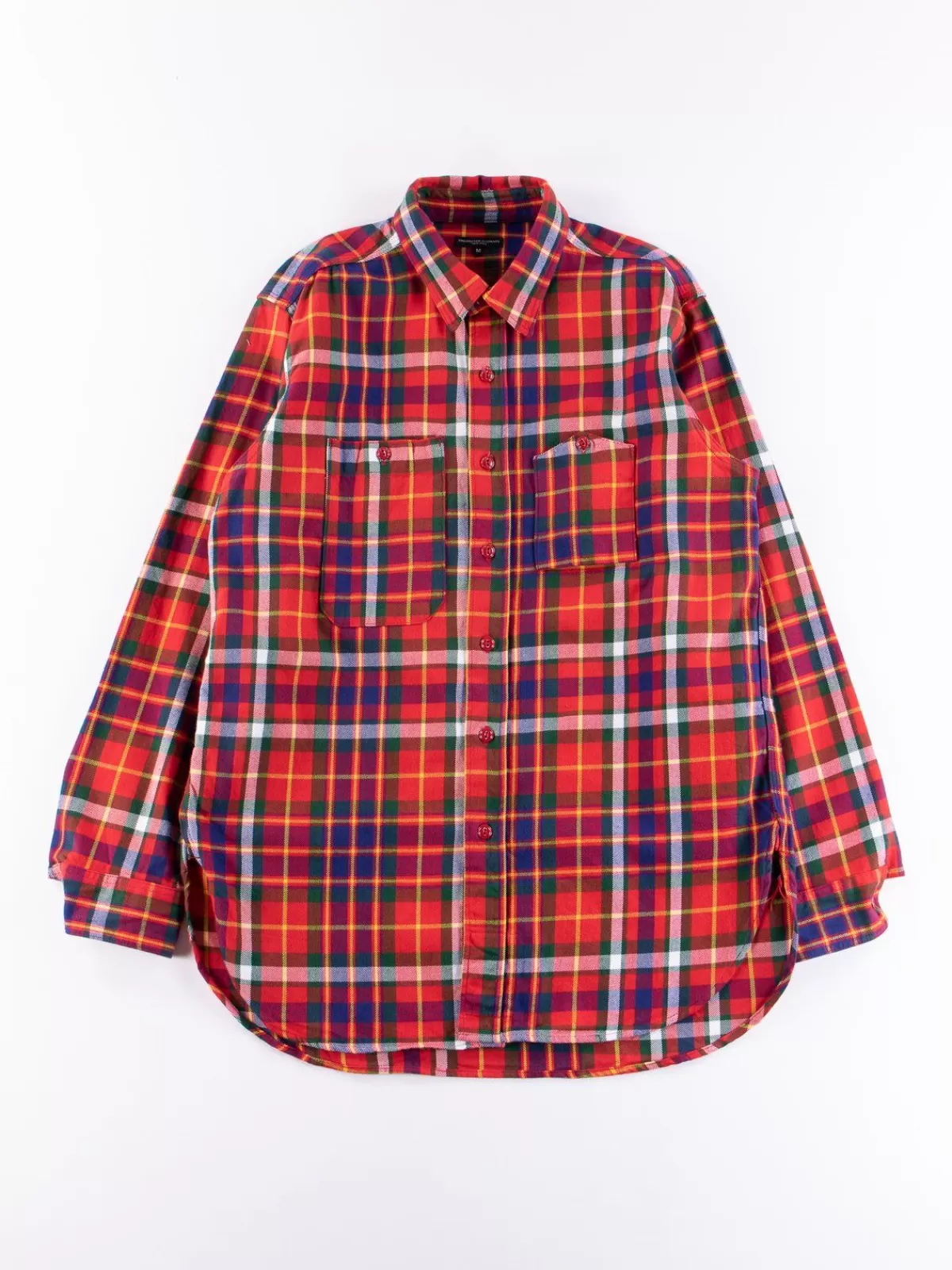 Red/Green/Yellow Cotton Twill Plaid Work Shirt^Engineered Garments Fashion