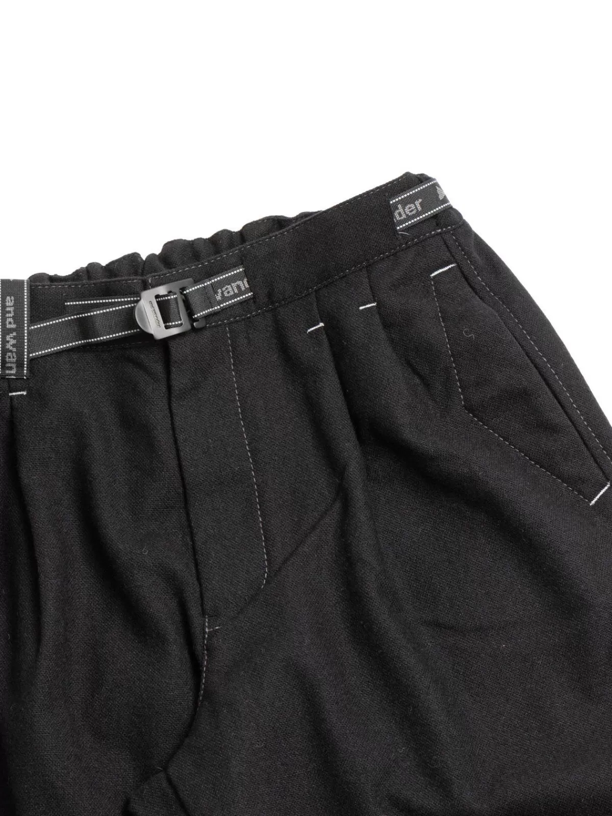 Rewool Tweed Tapered Pants Black^and wander Shop