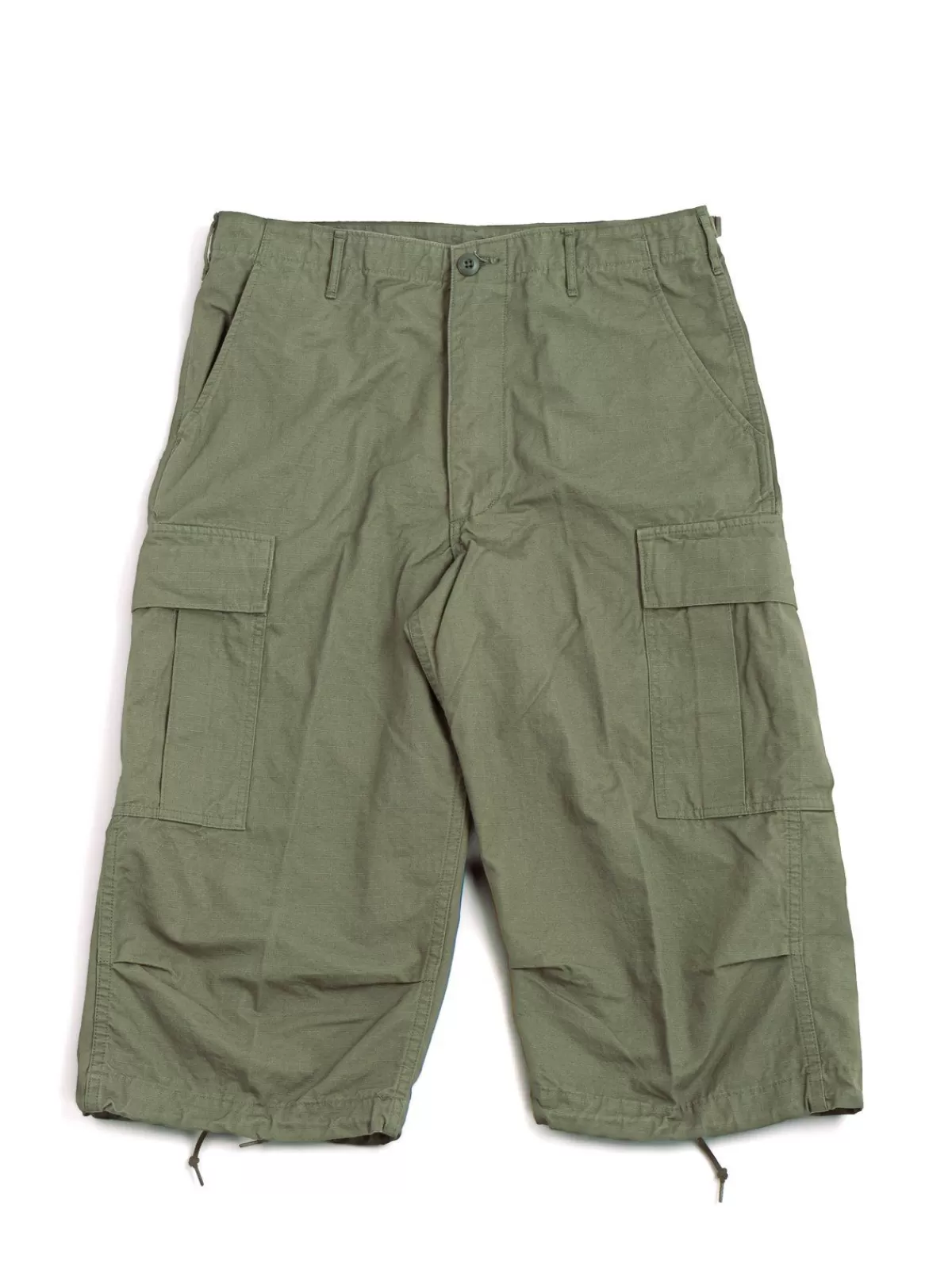 Vintage Fit 6 Pocket Cargo Shorts Ripstop Army Green^orSlow oddments Shop