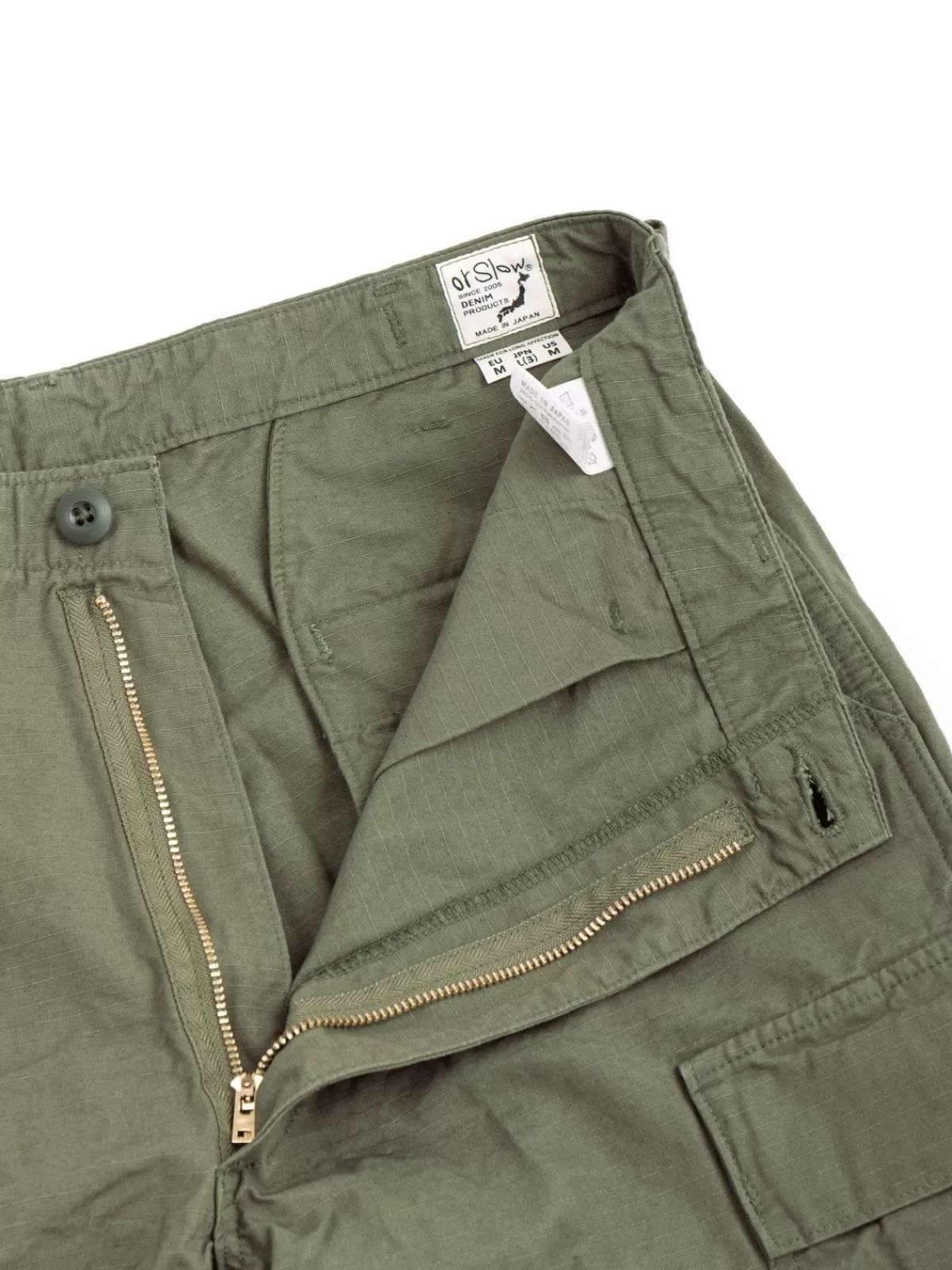Vintage Fit 6 Pocket Cargo Shorts Ripstop Army Green^orSlow oddments Shop