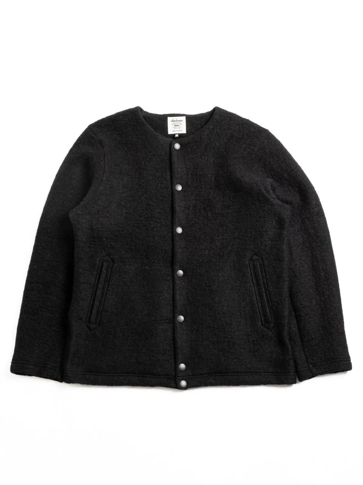 Wool Collarless Jacket Black^Jackman New
