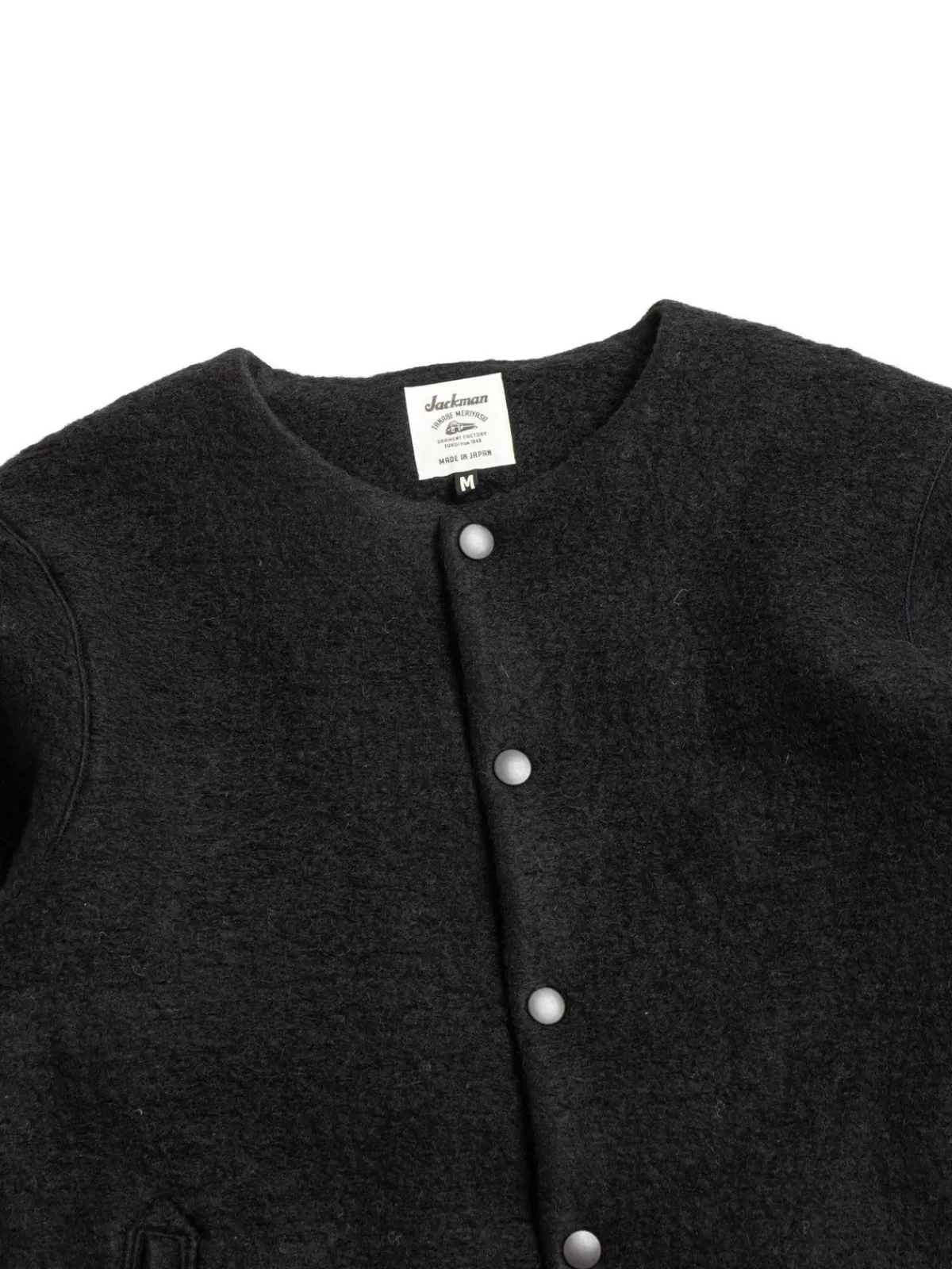 Wool Collarless Jacket Black^Jackman New