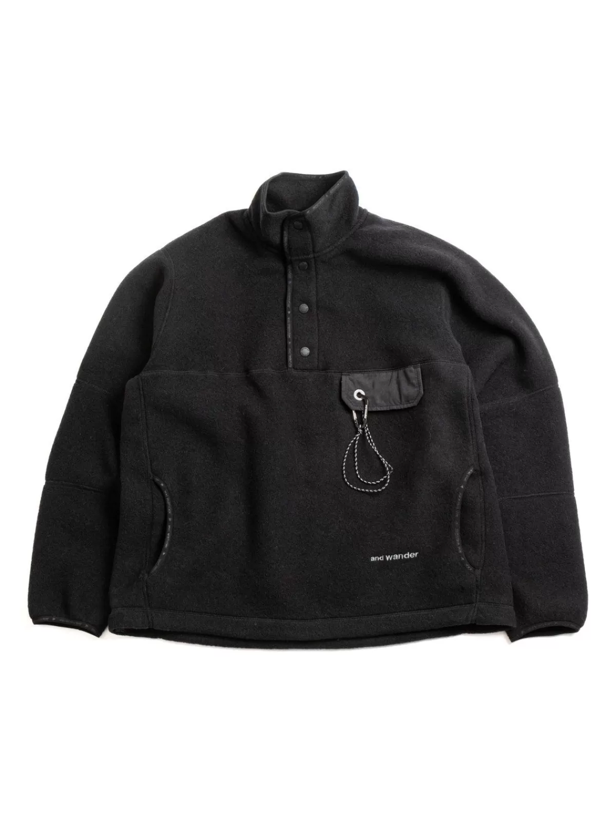 Wool Fleece Pullover Black^and wander Flash Sale