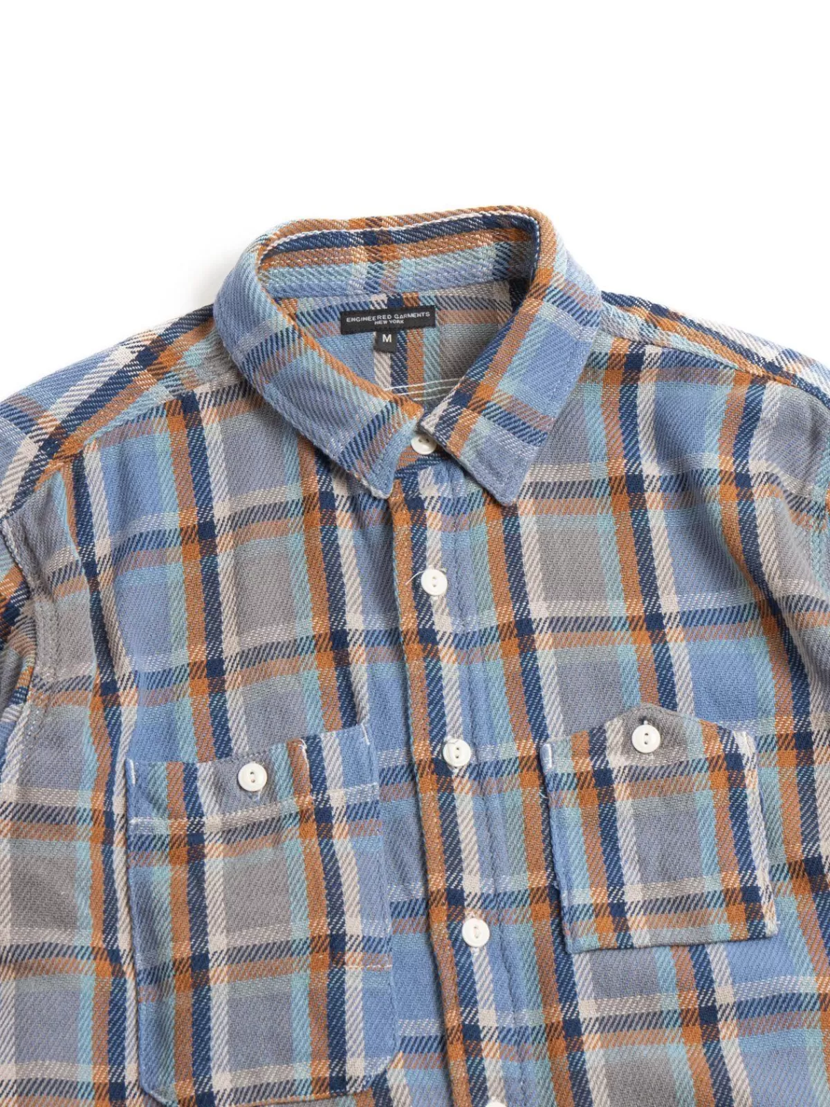 Work Shirt Blue Cotton Heavy Twill Plaid^Engineered Garments Store
