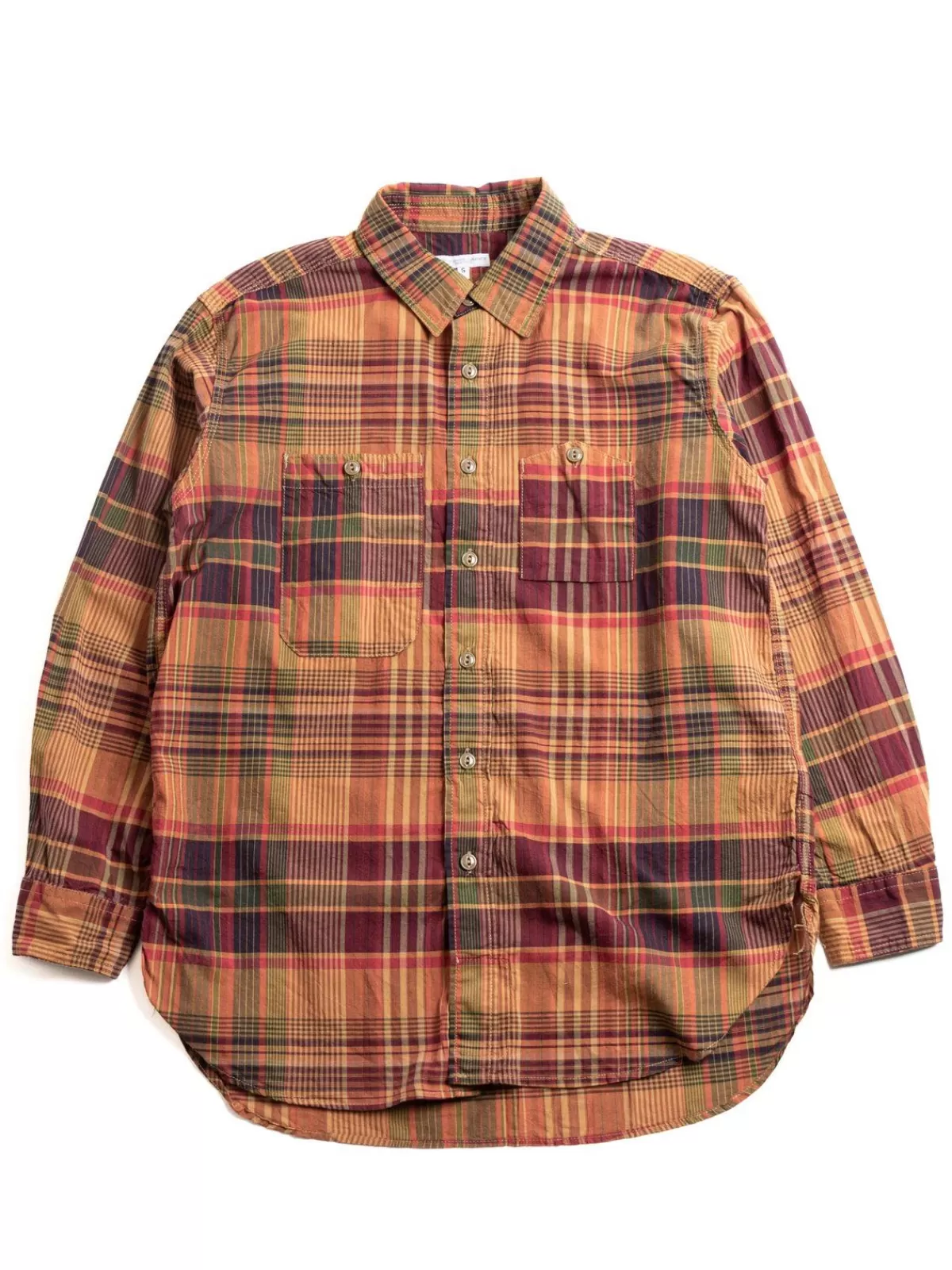 Work Shirt Navy/Khaki Cotton Plaid^Engineered Garments Best